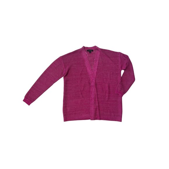 Ann Taylor Petite Open Front Cardigan XS Pink Lightweight Knit 1745 - Picture 2 of 6